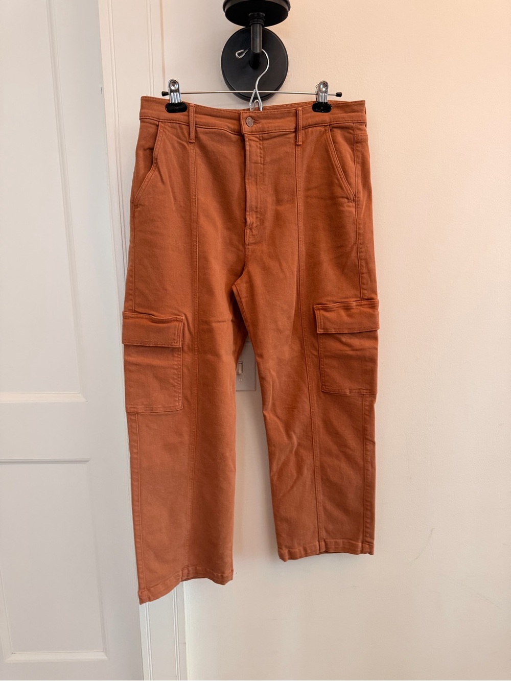 MOTHER Women's Cargo Jeans in Rust Orange